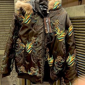 Men’s Al Wissam winter jacket with hood. Brand new with original price tag.